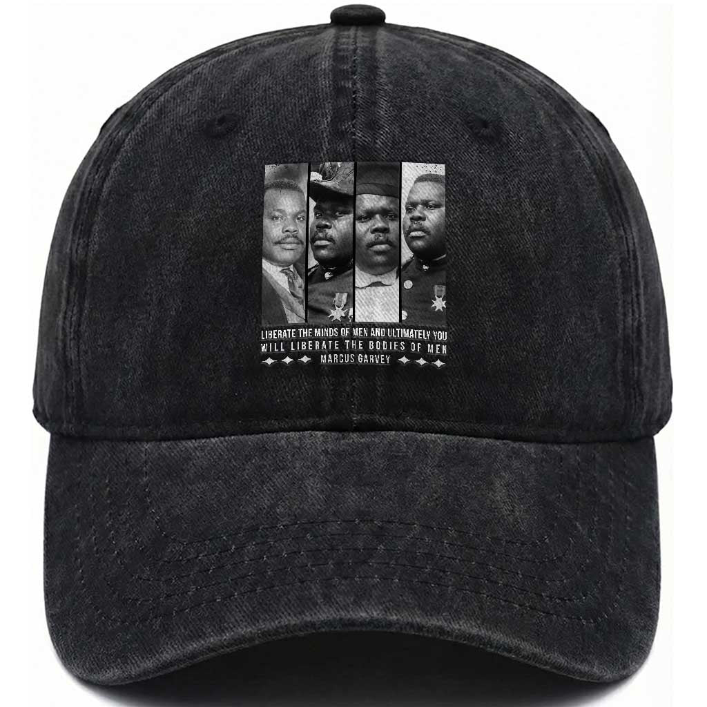 Marcus Garve Quote Washed Cotton Baseball Cap Liberate The Minds Of Men TS12 Print Your Wear