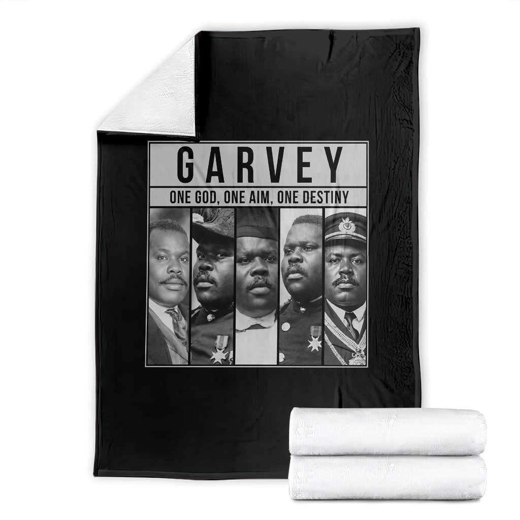 Marcus Garvey Quote Throw Blanket One God One Aim One Destiny TS12 Black Print Your Wear