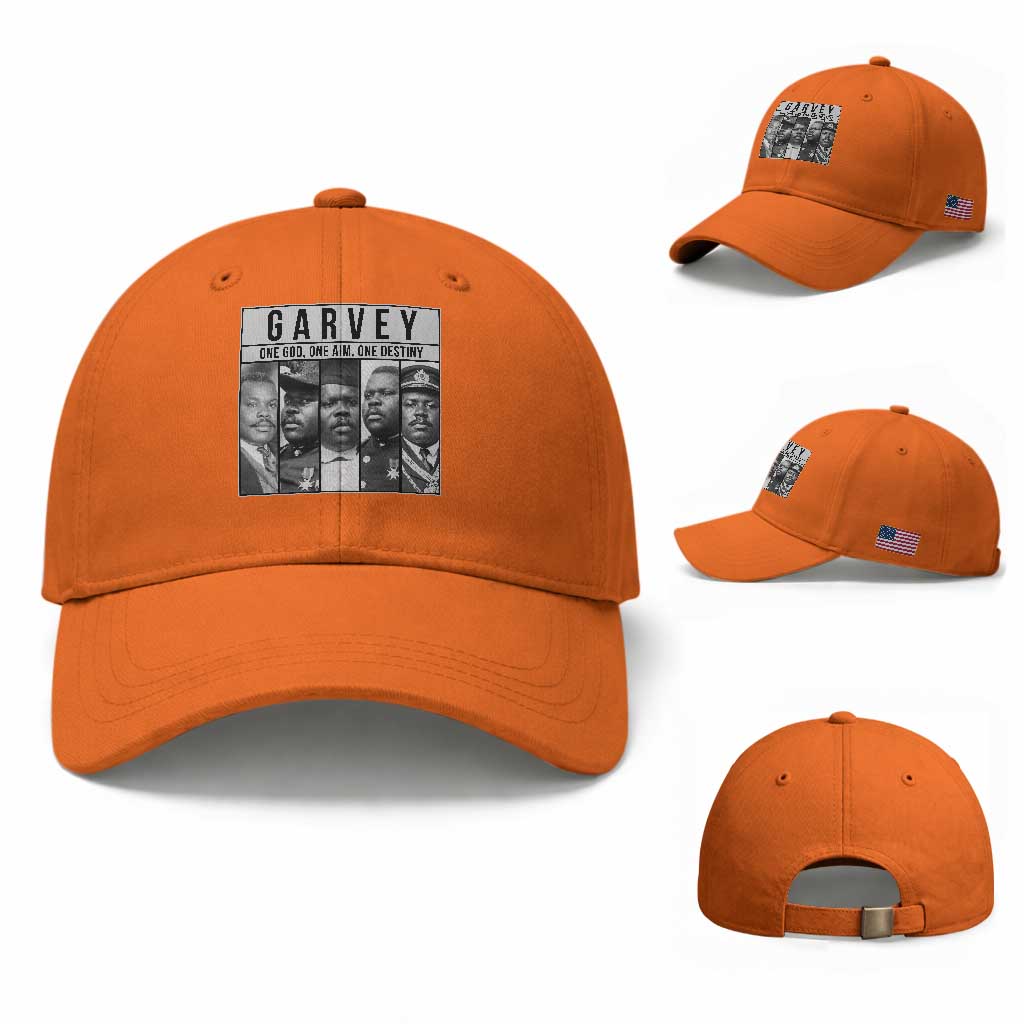 Marcus Garvey Quote Baseball Cap One God One Aim One Destiny TS12 Baseball Cap Universal Fit Orange Print Your Wear