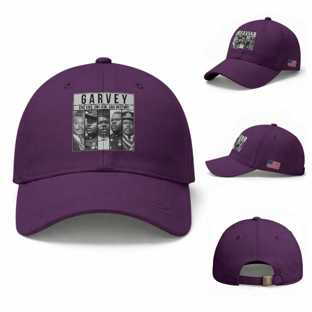 Marcus Garvey Quote Baseball Cap One God One Aim One Destiny TS12 Baseball Cap Universal Fit Purple Print Your Wear