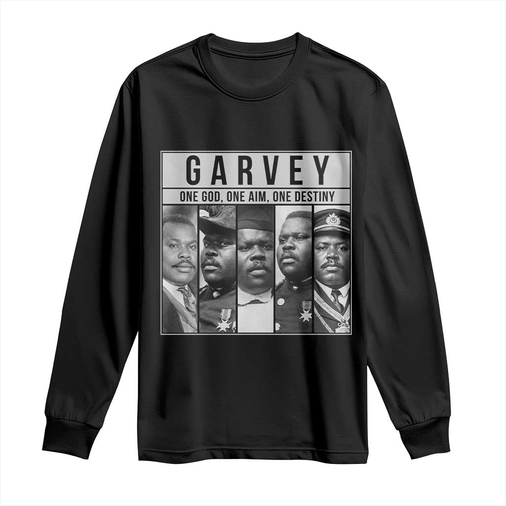 Marcus Garvey Quote Long Sleeve Shirt One God One Aim One Destiny TS12 Black Print Your Wear
