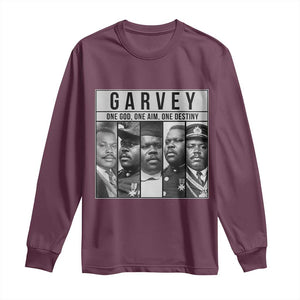 Marcus Garvey Quote Long Sleeve Shirt One God One Aim One Destiny TS12 Maroon Print Your Wear