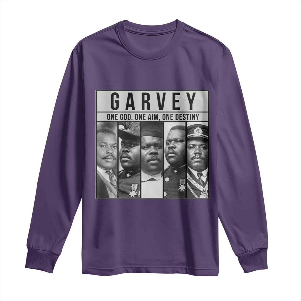 Marcus Garvey Quote Long Sleeve Shirt One God One Aim One Destiny TS12 Purple Print Your Wear