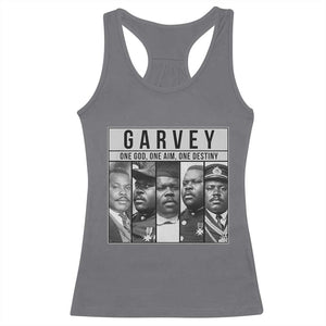 Marcus Garvey Quote Racerback Tank Top One God One Aim One Destiny TS12 Charcoal Print Your Wear