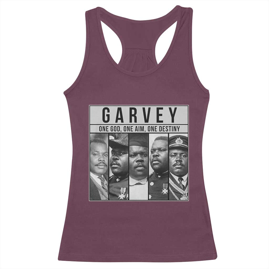 Marcus Garvey Quote Racerback Tank Top One God One Aim One Destiny TS12 Maroon Print Your Wear
