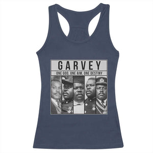 Marcus Garvey Quote Racerback Tank Top One God One Aim One Destiny TS12 Navy Print Your Wear