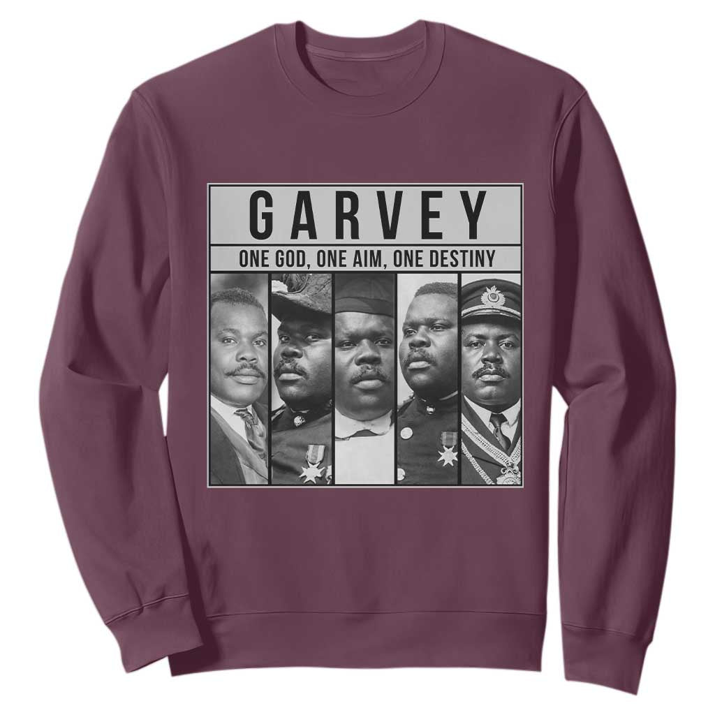 Marcus Garvey Quote Sweatshirt One God One Aim One Destiny TS12 Maroon Print Your Wear