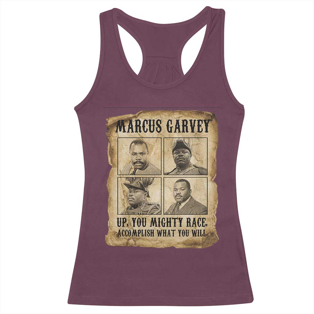 Vintage Marcus Garvey Racerback Tank Top Up You Mighty Race Quote TS12 Maroon Print Your Wear