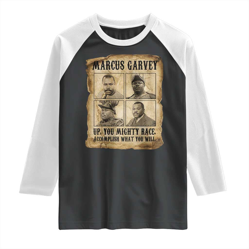 Vintage Marcus Garvey Raglan Shirt Up You Mighty Race Quote TS12 Black White Print Your Wear