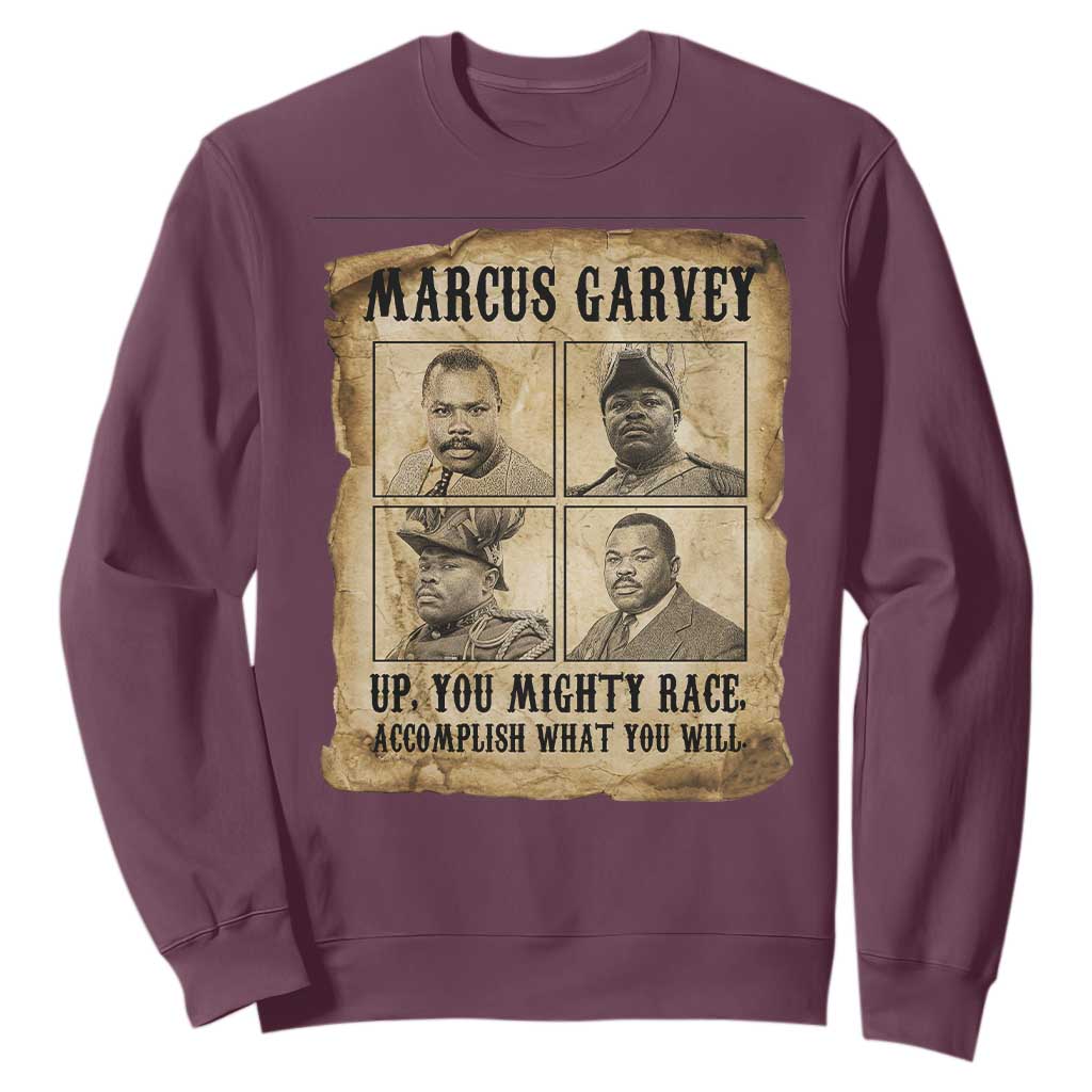 Vintage Marcus Garvey Sweatshirt Up You Mighty Race Quote TS12 Maroon Print Your Wear