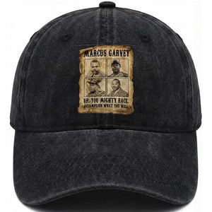 Vintage Marcus Garvey Washed Cotton Baseball Cap Up You Mighty Race Quote TS12 Print Your Wear