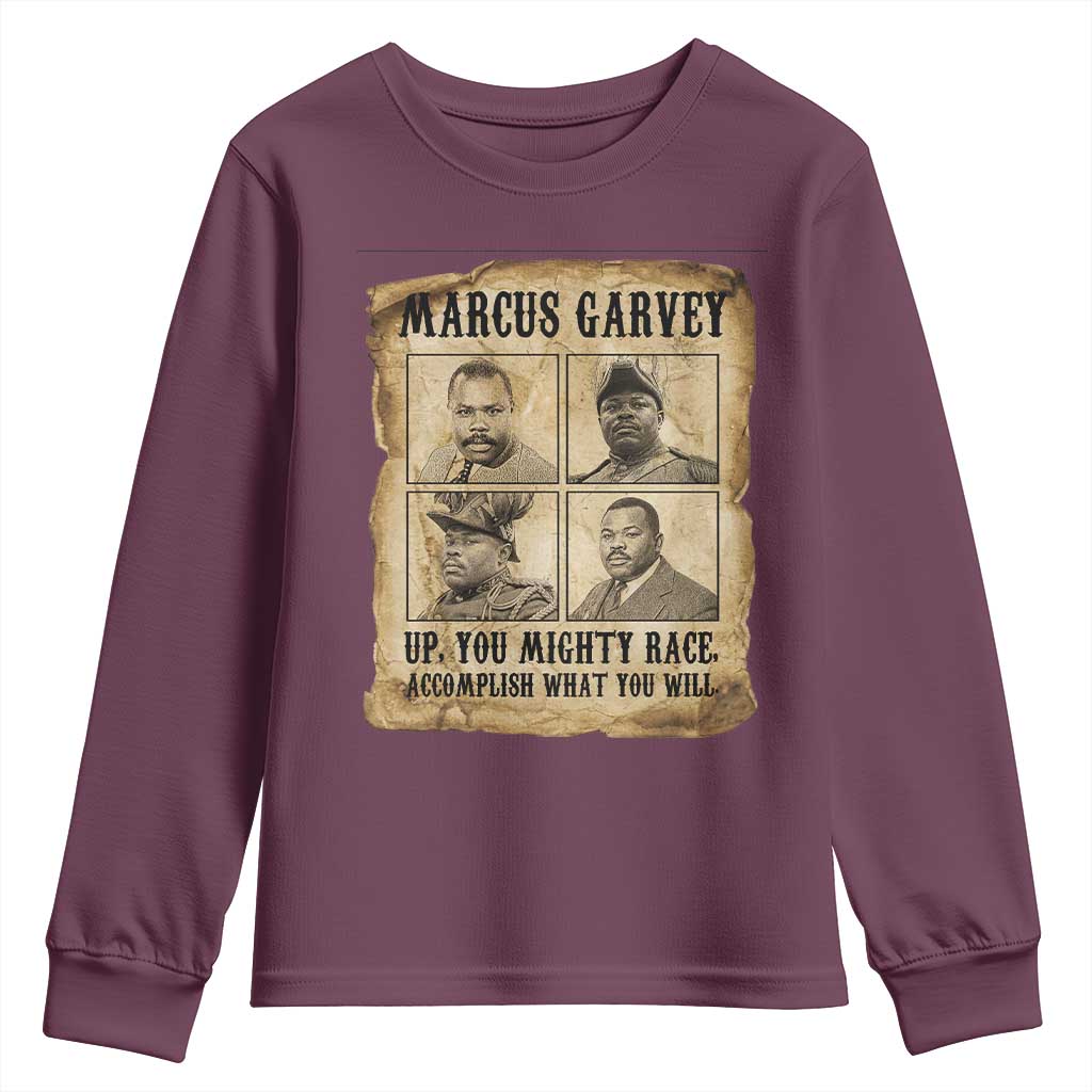 Vintage Marcus Garvey Youth Sweatshirt Up You Mighty Race Quote TS12 Maroon Print Your Wear