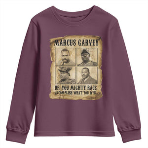 Vintage Marcus Garvey Youth Sweatshirt Up You Mighty Race Quote TS12 Maroon Print Your Wear