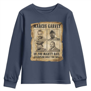 Vintage Marcus Garvey Youth Sweatshirt Up You Mighty Race Quote TS12 Navy Print Your Wear