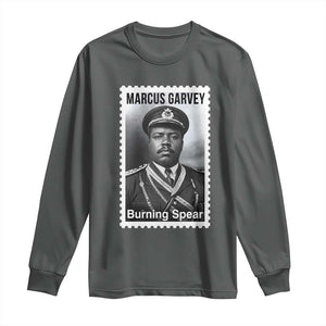 Marcus Garvey Long Sleeve Shirt Jamaican National Hero Legacy Gift TS12 Dark Heather Print Your Wear