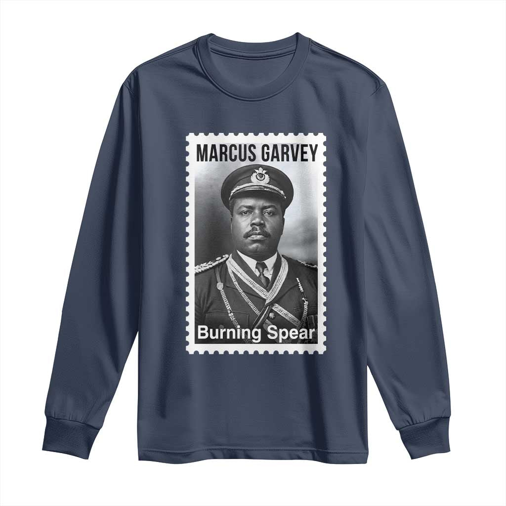 Marcus Garvey Long Sleeve Shirt Jamaican National Hero Legacy Gift TS12 Navy Print Your Wear