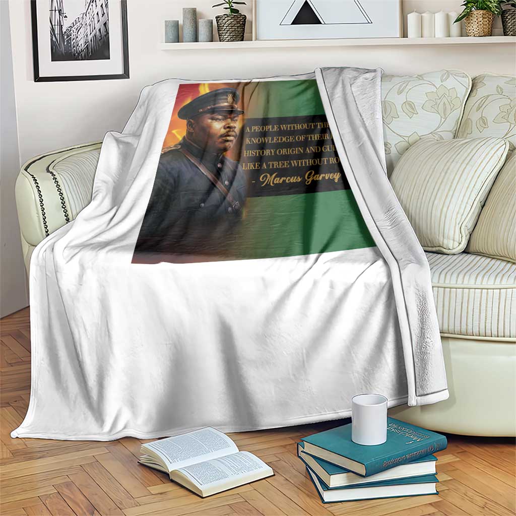 Marcus Garvey Pan African Flag Throw Blanket A People Without Knowledge Of Their Past Quote TS12 Print Your Wear