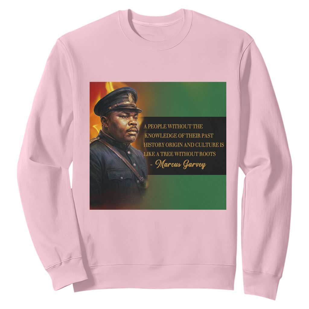 Marcus Garvey Pan African Flag Sweatshirt A People Without Knowledge Of Their Past Quote TS12 Light Pink Print Your Wear