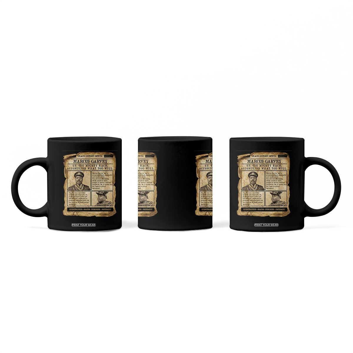Vintage Newspaper Marcus Garvey Coffee Mug Up You Mighty Race Quote TS12 Print Your Wear