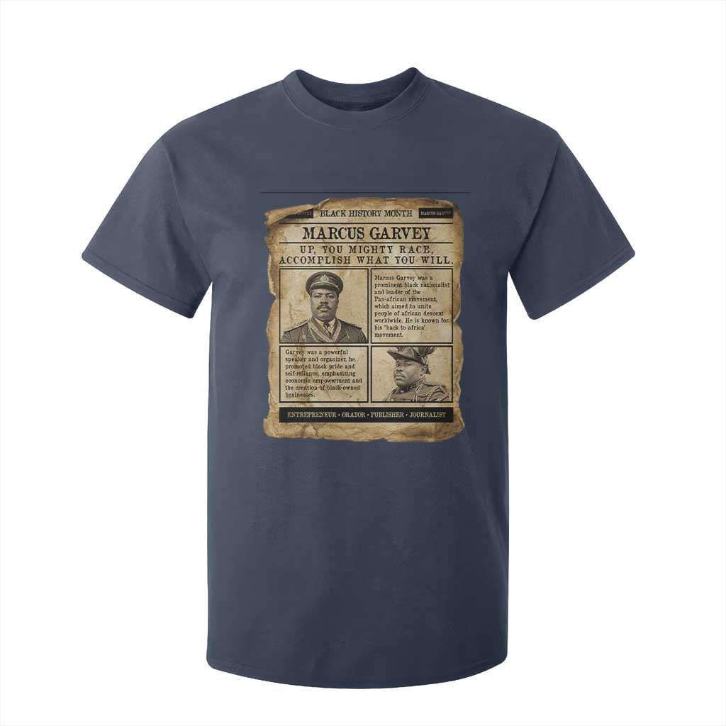 Vintage Newspaper Marcus Garvey T Shirt For Kid Up You Mighty Race Quote TS12 Navy Print Your Wear
