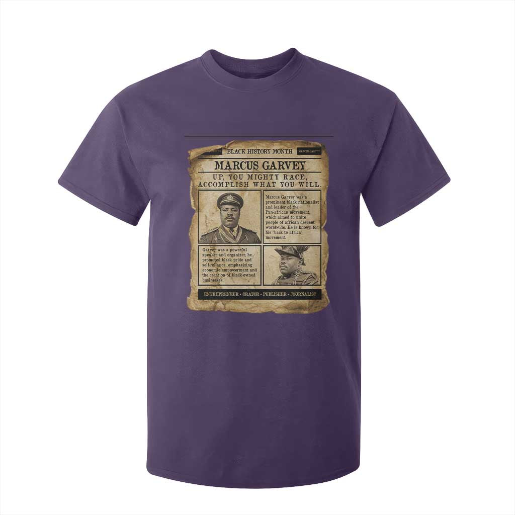 Vintage Newspaper Marcus Garvey T Shirt For Kid Up You Mighty Race Quote TS12 Purple Print Your Wear
