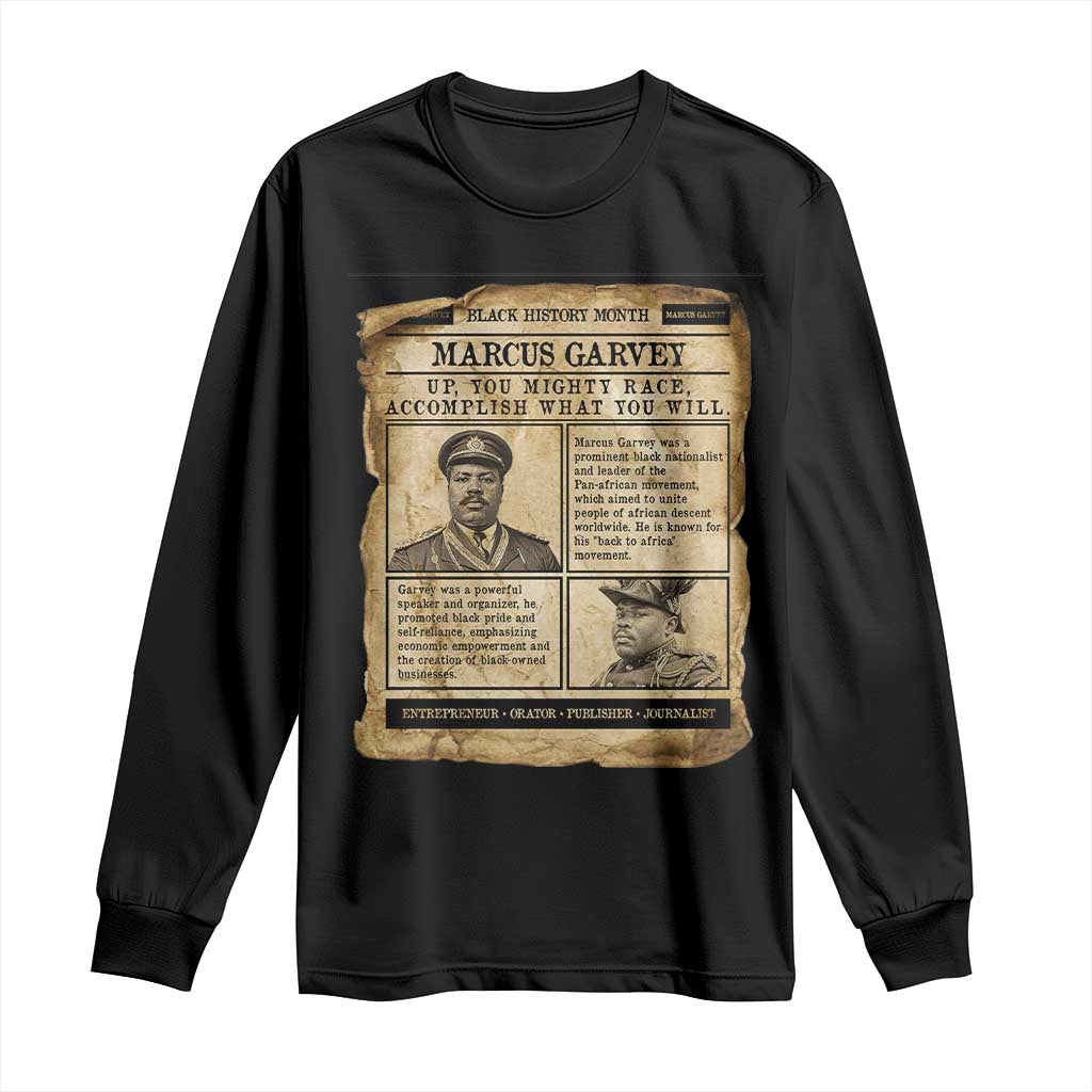 Vintage Newspaper Marcus Garvey Long Sleeve Shirt Up You Mighty Race Quote TS12 Black Print Your Wear