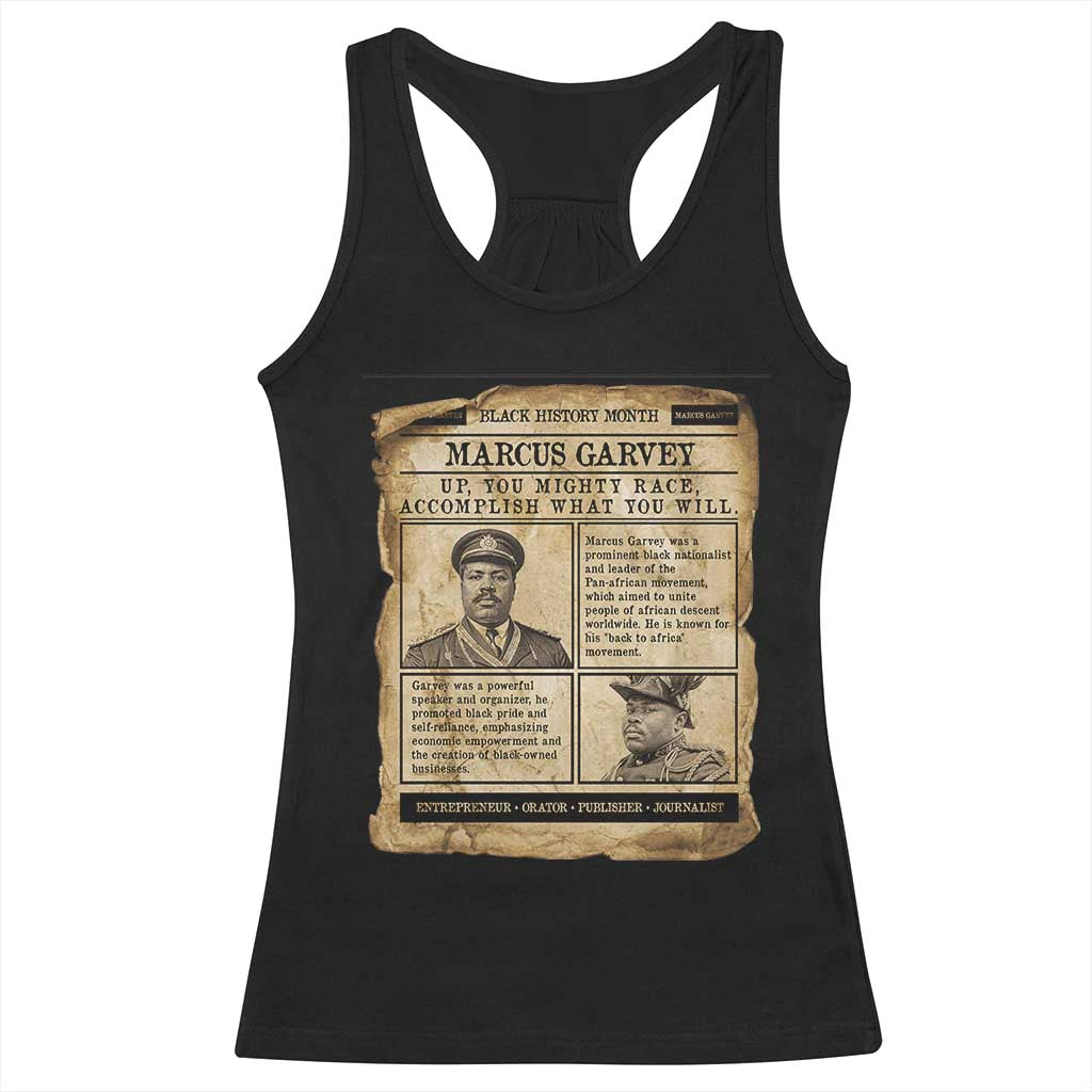 Vintage Newspaper Marcus Garvey Racerback Tank Top Up You Mighty Race Quote TS12 Black Print Your Wear