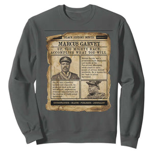 Vintage Newspaper Marcus Garvey Sweatshirt Up You Mighty Race Quote TS12 Dark Heather Print Your Wear