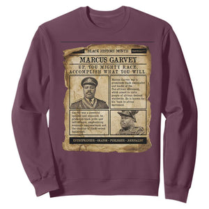 Vintage Newspaper Marcus Garvey Sweatshirt Up You Mighty Race Quote TS12 Maroon Print Your Wear