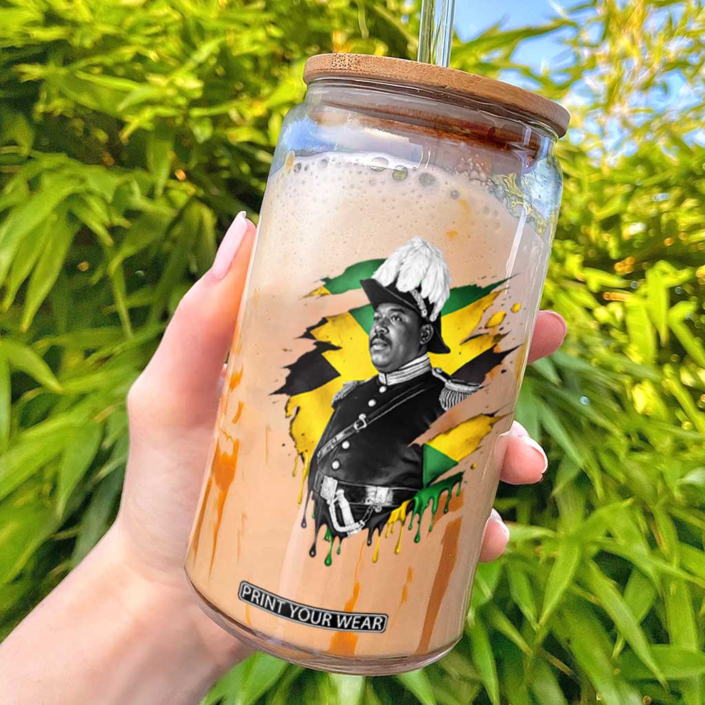 Marcus Garvey Jamaican National Hero Glass Can African American Heritage TS12 Black Print Your Wear