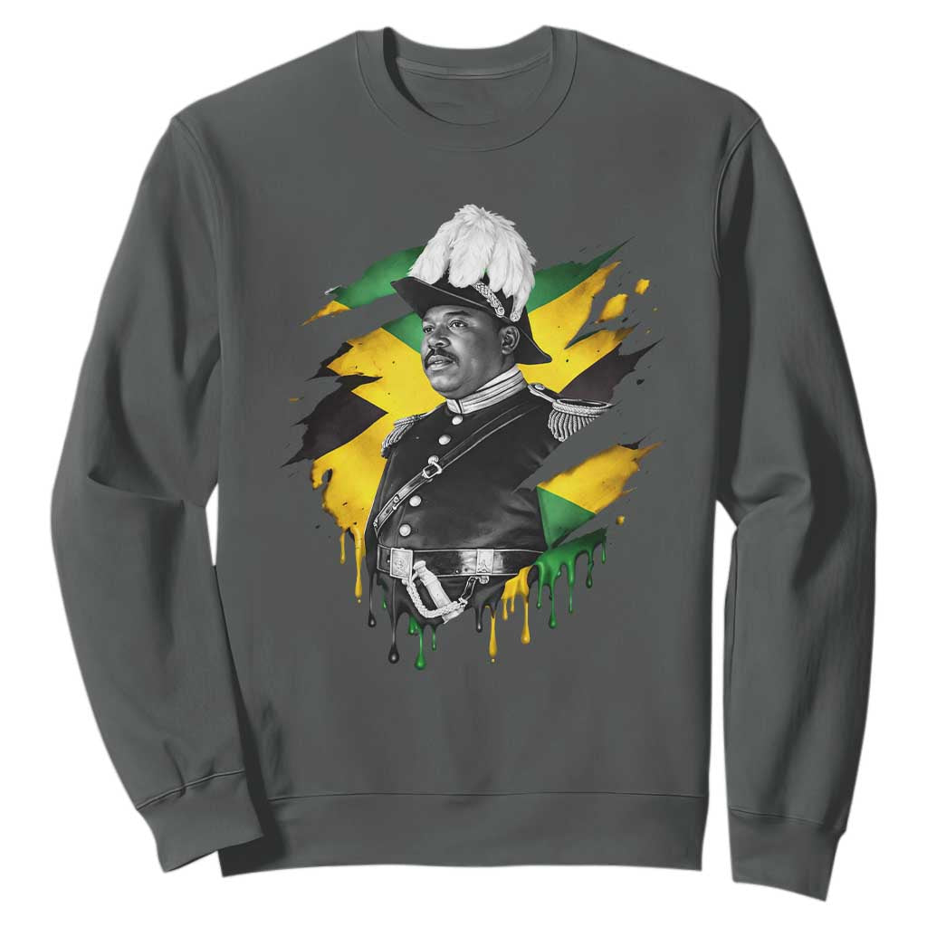 Marcus Garvey Jamaican National Hero Sweatshirt African American Heritage TS12 Dark Heather Print Your Wear