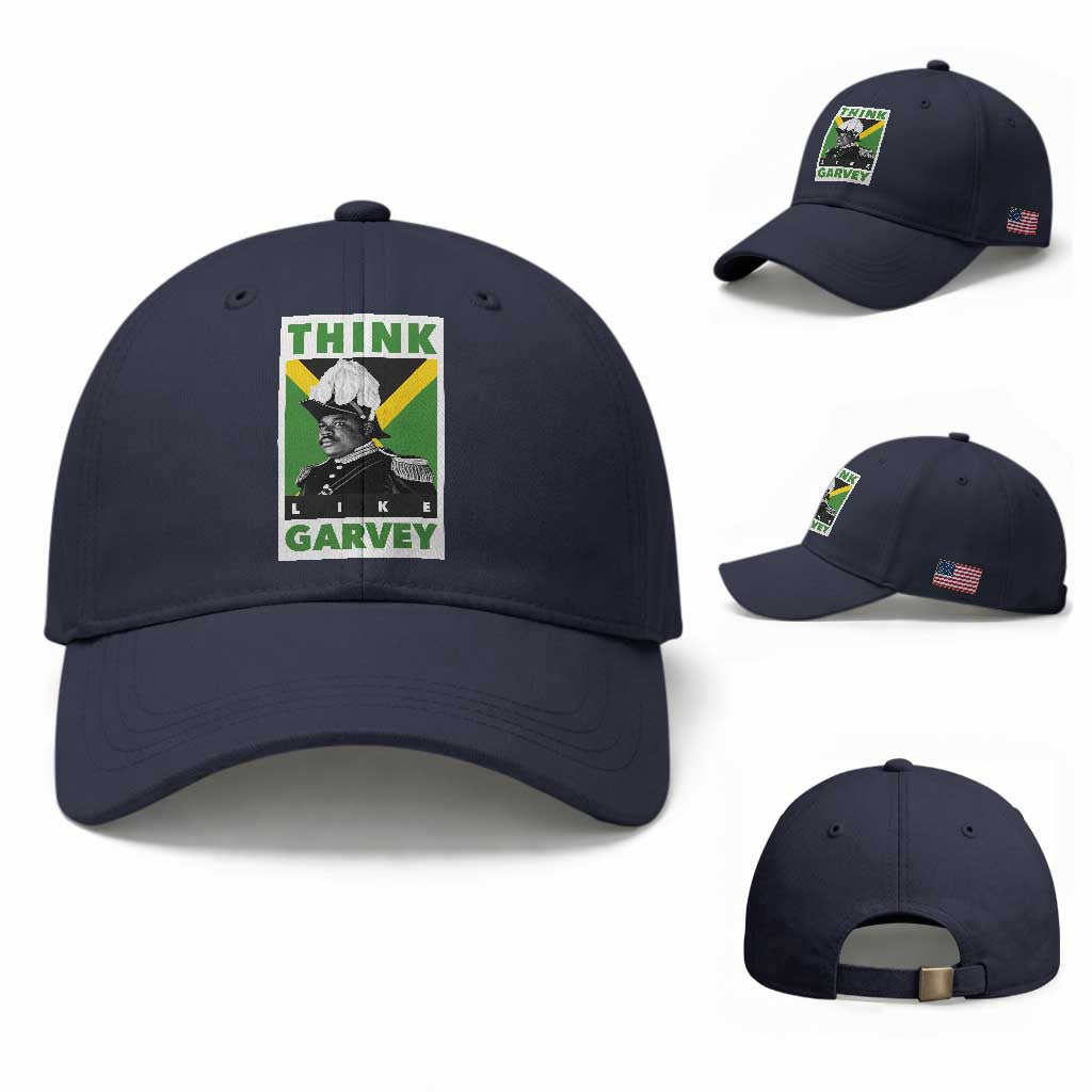 Pan Africanism Think Like Garvey Baseball Cap Marcus Garvey Jamaica Flag TS12 Baseball Cap Universal Fit Navy Print Your Wear