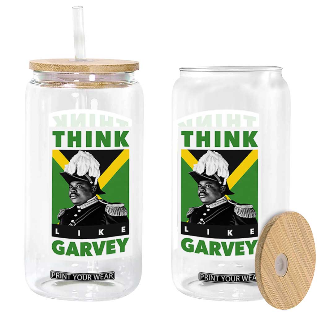 Pan Africanism Think Like Garvey Glass Can Marcus Garvey Jamaica Flag TS12 Print Your Wear