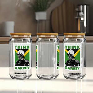 Pan Africanism Think Like Garvey Glass Can Marcus Garvey Jamaica Flag TS12 Print Your Wear