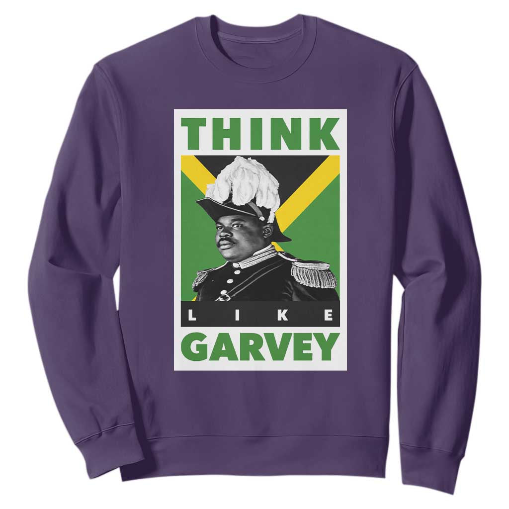 Pan Africanism Think Like Garvey Sweatshirt Marcus Garvey Jamaica Flag TS12 Purple Print Your Wear