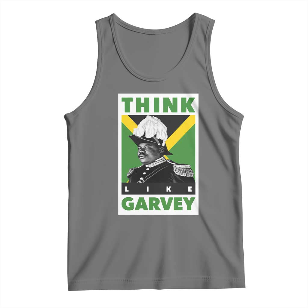 Pan Africanism Think Like Garvey Tank Top Marcus Garvey Jamaica Flag TS12 Black Heather Print Your Wear