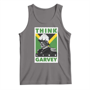 Pan Africanism Think Like Garvey Tank Top Marcus Garvey Jamaica Flag TS12 Deep Heather Print Your Wear