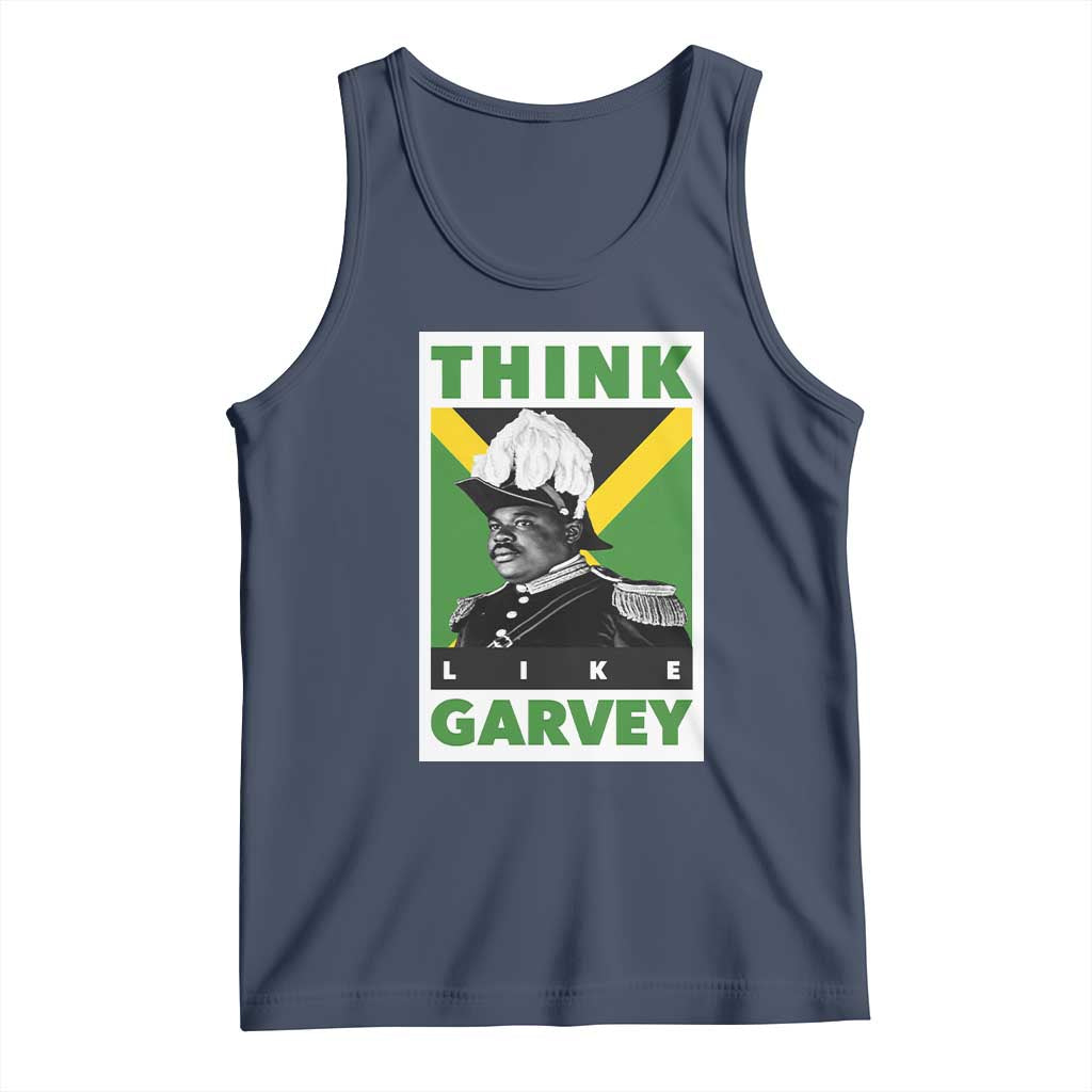 Pan Africanism Think Like Garvey Tank Top Marcus Garvey Jamaica Flag TS12 Navy Print Your Wear