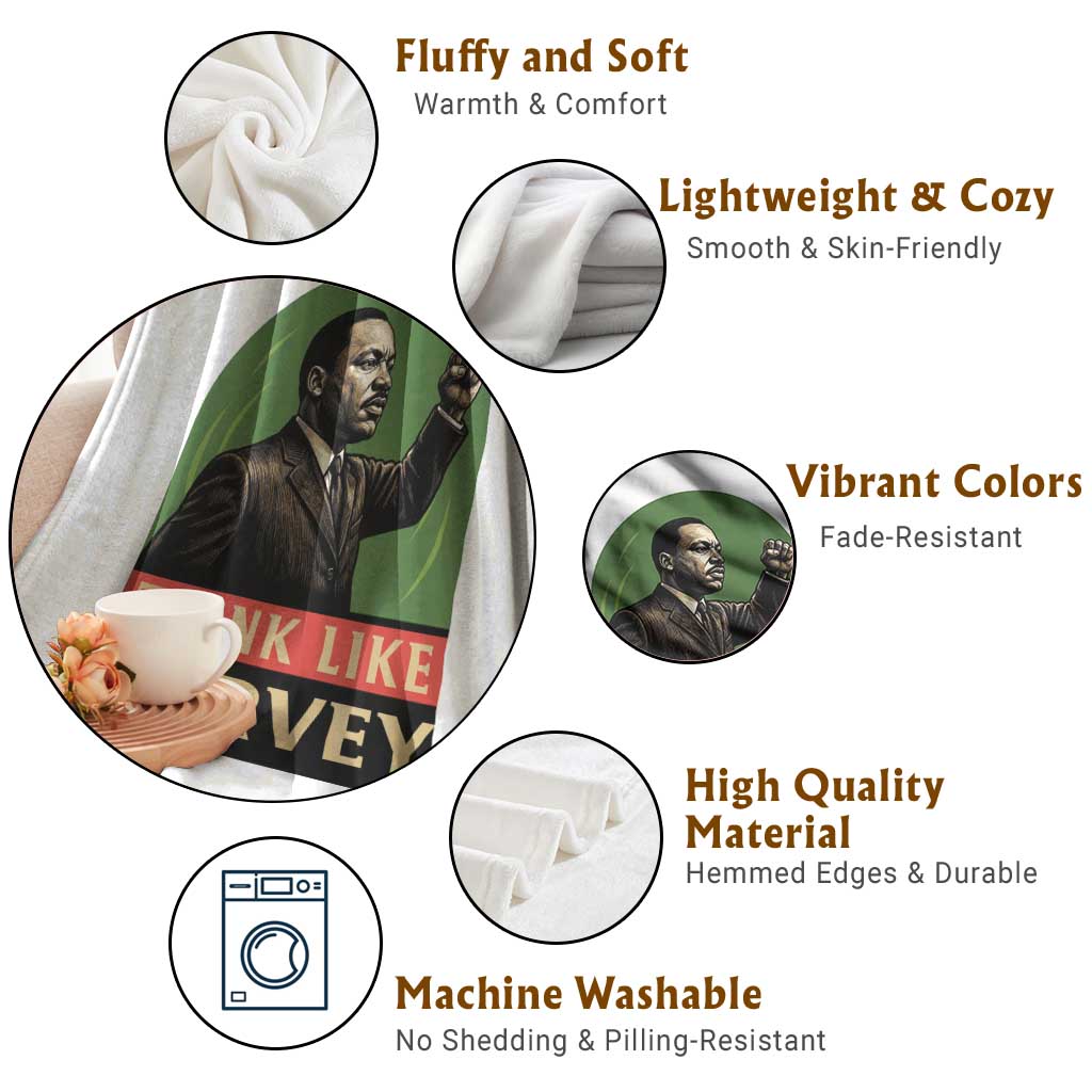 Think Like Garvey Throw Blanket Civil Rights Leader Gift TS12 Print Your Wear