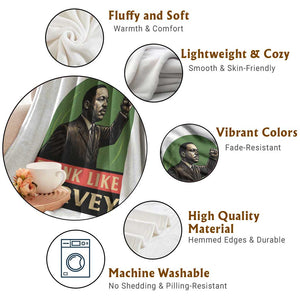 Think Like Garvey Throw Blanket Civil Rights Leader Gift TS12 Print Your Wear