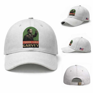 Think Like Garvey Baseball Cap Civil Rights Leader Gift TS12 Baseball Cap Universal Fit White Print Your Wear