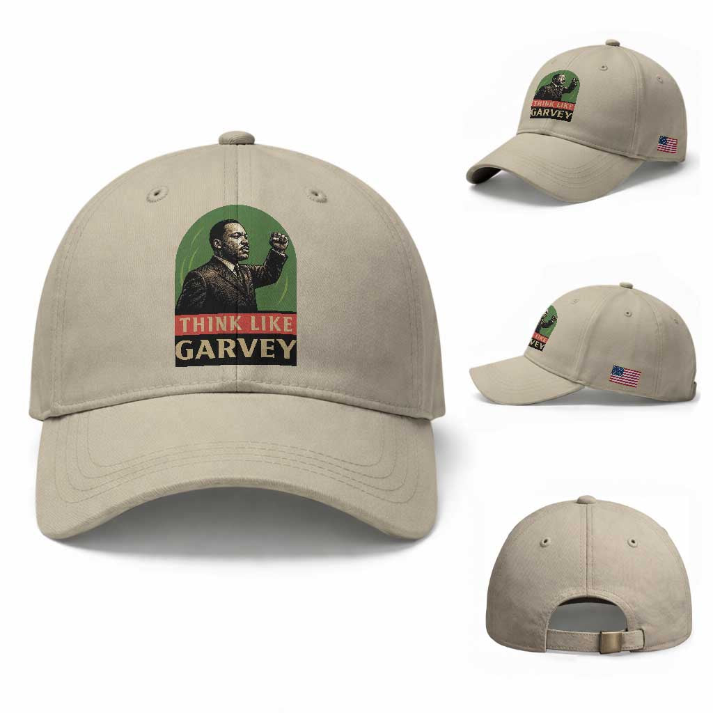 Think Like Garvey Baseball Cap Civil Rights Leader Gift TS12 Baseball Cap Universal Fit Beige Print Your Wear