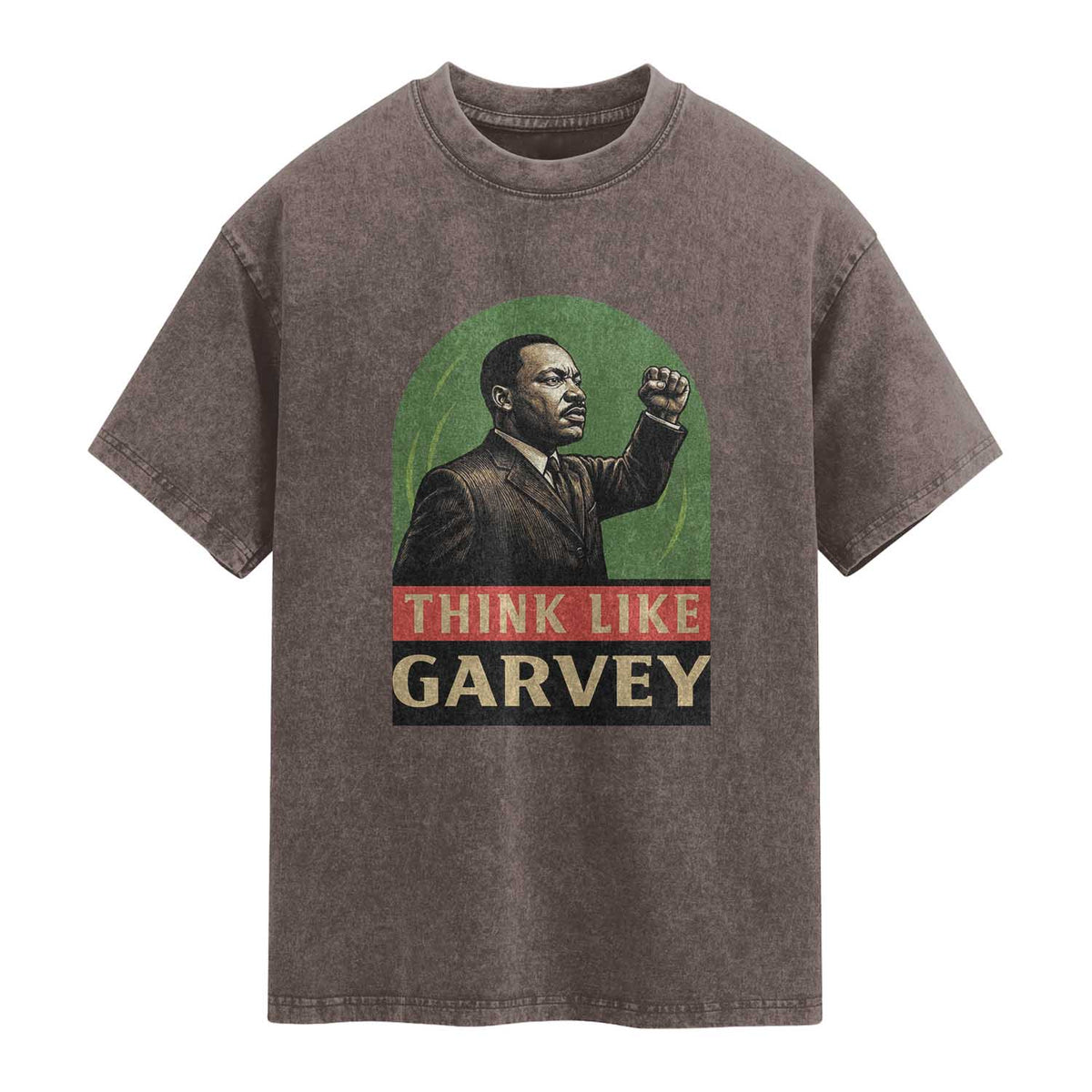 Think Like Garvey Washed Cotton T-Shirt Civil Rights Leader Gift