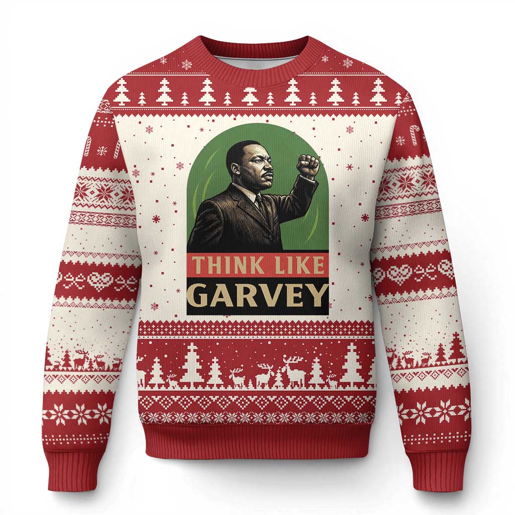 Think Like Garvey Ugly Christmas Sweater Civil Rights Leader Gift TS12 Beige Red Print Your Wear