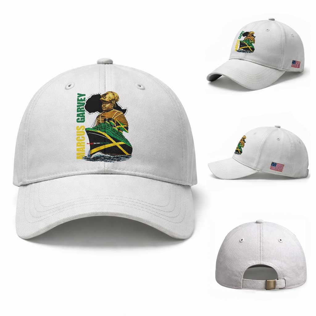 Marcus Garvey Jamaica Pride Baseball Cap One God One Aim One Destiny TS12 Baseball Cap Universal Fit White Print Your Wear