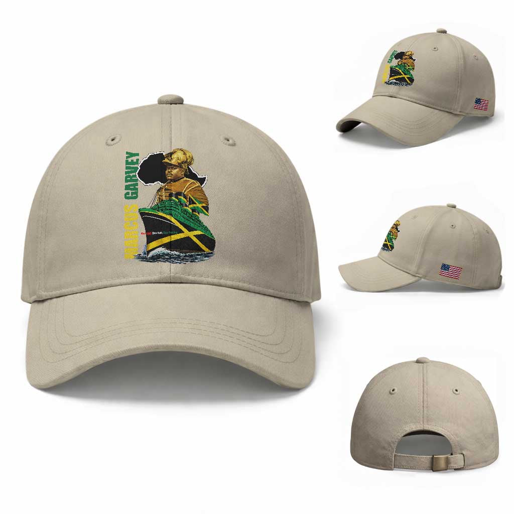 Marcus Garvey Jamaica Pride Baseball Cap One God One Aim One Destiny TS12 Baseball Cap Universal Fit Beige Print Your Wear