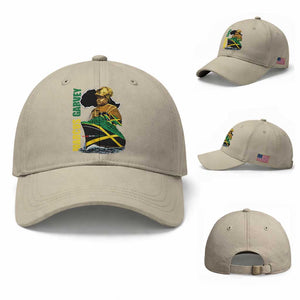 Marcus Garvey Jamaica Pride Baseball Cap One God One Aim One Destiny TS12 Baseball Cap Universal Fit Beige Print Your Wear