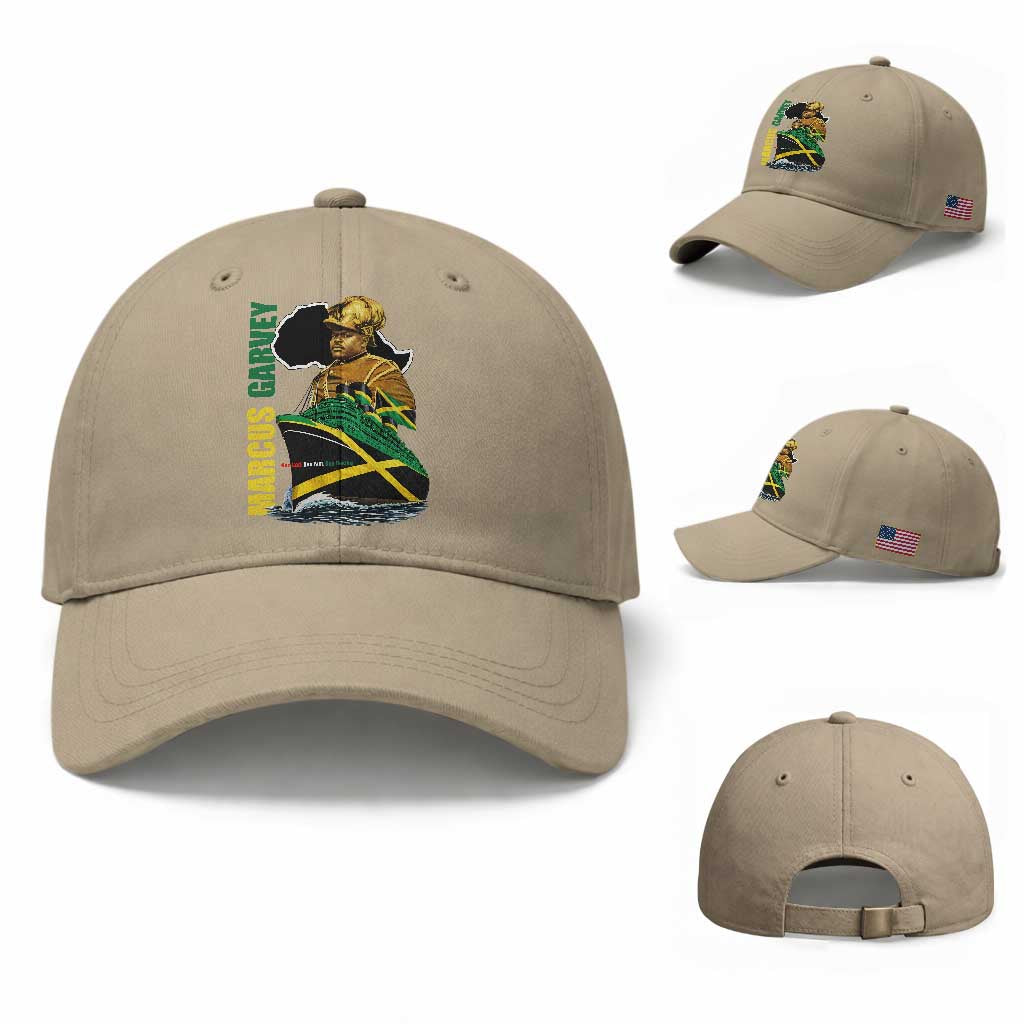 Marcus Garvey Jamaica Pride Baseball Cap One God One Aim One Destiny TS12 Baseball Cap Universal Fit Khaki Print Your Wear