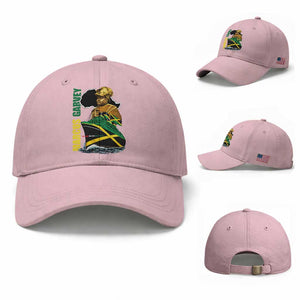 Marcus Garvey Jamaica Pride Baseball Cap One God One Aim One Destiny TS12 Baseball Cap Universal Fit Light Pink Print Your Wear