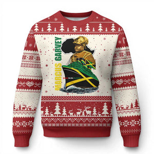 Marcus Garvey Jamaica Pride Ugly Christmas Sweater One God One Aim One Destiny TS12 Beige Red Print Your Wear